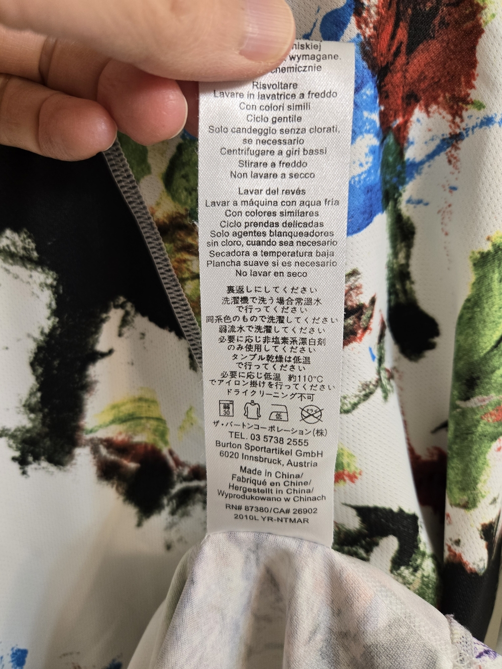 Burton Dryride Base Layer, Women’s L Paint-Splash Long Sleeve Top, Multicolor - Picture 14 of 14